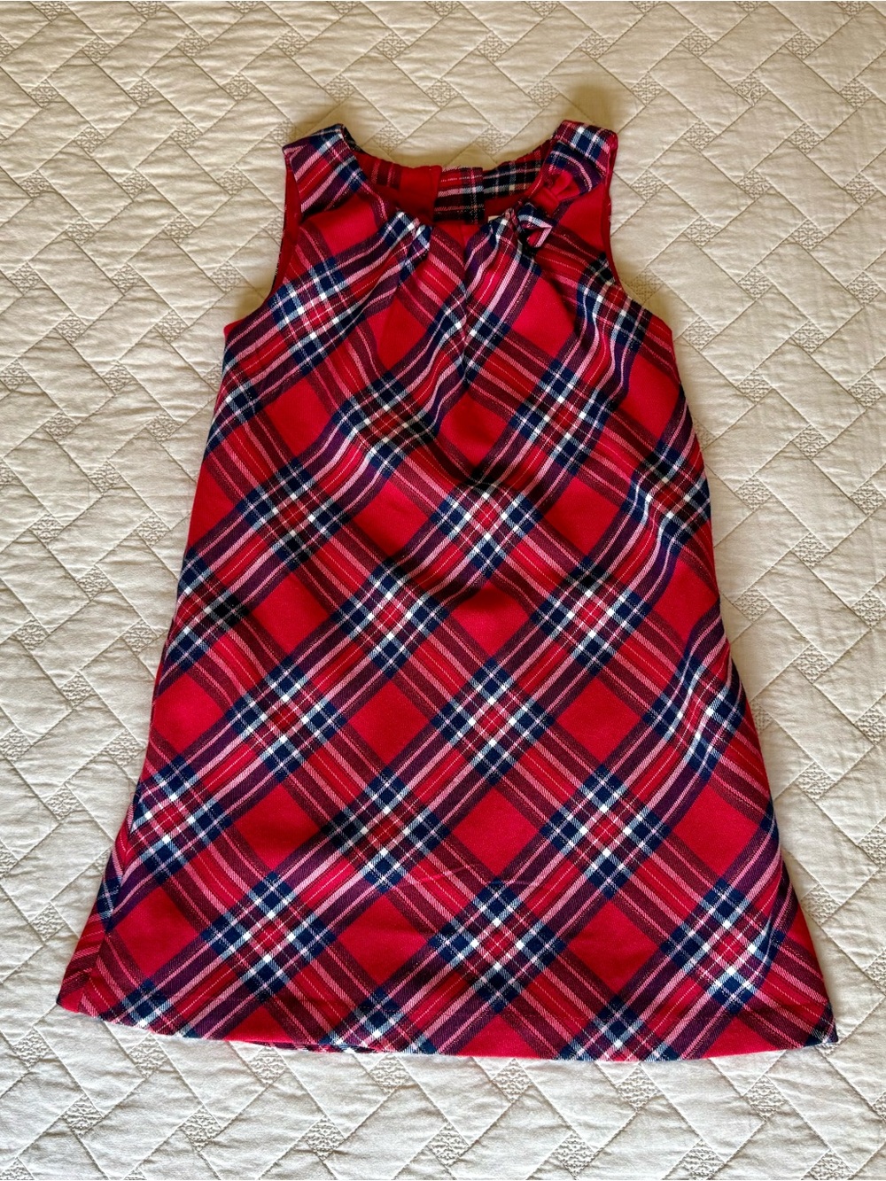 H&M Girls Red Plaid Sleeveless Dress